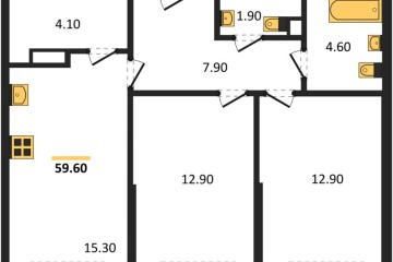 Фото №1: 2-комнатная квартира 59 м² - Краснодар, мкр. Прикубанский внутригородской округ, ул. Марины Цветаевой, 35