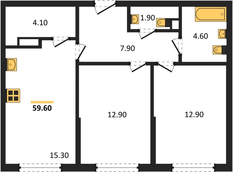Фото №1: 2-комнатная квартира 59 м² - Краснодар, Догма Парк, мкр. Прикубанский внутригородской округ, ул. Марины Цветаевой, 35