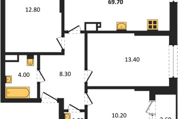 Фото №1: 3-комнатная квартира 69 м² - Краснодар, мкр. Прикубанский внутригородской округ, ул. Марины Цветаевой, 35