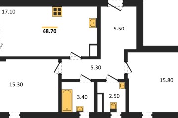 Фото №1: 2-комнатная квартира 68 м² - Краснодар, мкр. Прикубанский внутригородской округ, 