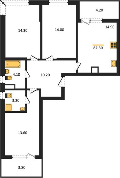 Фото №1: 3-комнатная квартира 82 м² - Краснодар, мкр. Прикубанский внутригородской округ