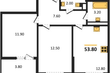 Фото №1: 2-комнатная квартира 53 м² - Краснодар, мкр. Прикубанский внутригородской округ, 