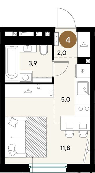 Фото №1: Студия 22 м² - Краснодар, мкр. Прикубанский внутригородской округ