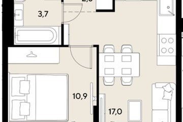 Фото №1: 1-комнатная квартира 39 м² - Краснодар, мкр. Прикубанский внутригородской округ, 