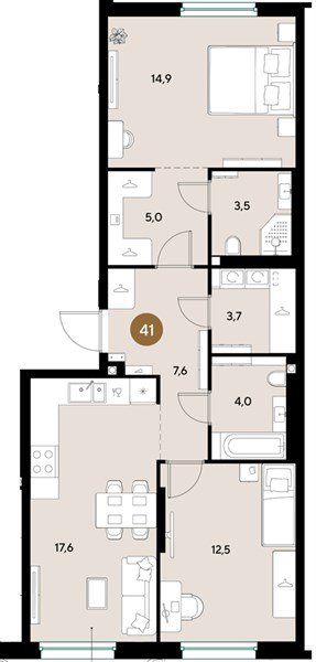 Фото №1: 2-комнатная квартира 68 м² - Краснодар, мкр. Прикубанский внутригородской округ