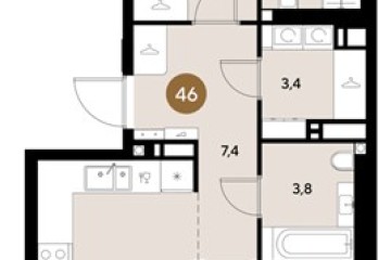 Фото №1: 2-комнатная квартира 71 м² - Краснодар, мкр. Прикубанский внутригородской округ, 