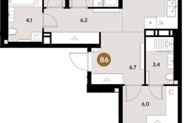 Фото №1: 3-комнатная квартира 77 м² - Краснодар, мкр. Прикубанский внутригородской округ, 