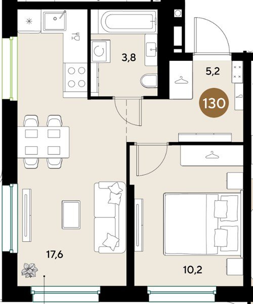Фото №1: 1-комнатная квартира 36 м² - Краснодар, мкр. Прикубанский внутригородской округ