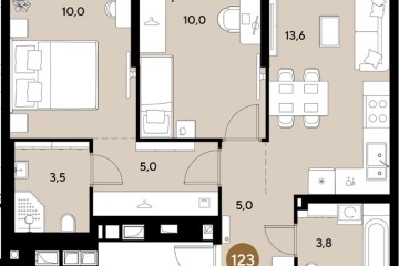 Фото №1: 2-комнатная квартира 50 м² - Краснодар, мкр. Прикубанский внутригородской округ, 