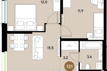 Фото №1: 2-комнатная квартира 46 м² - Краснодар, мкр. Прикубанский внутригородской округ, 