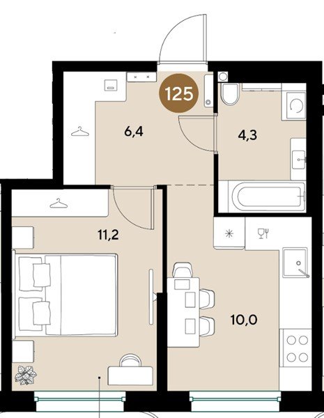 Фото №1: 1-комнатная квартира 31 м² - Краснодар, мкр. Прикубанский внутригородской округ