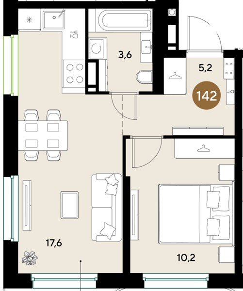 Фото №1: 1-комнатная квартира 36 м² - Краснодар, мкр. Прикубанский внутригородской округ