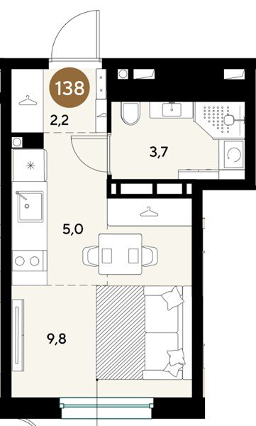 Фото №1: Студия 20 м² - Краснодар, мкр. Прикубанский внутригородской округ