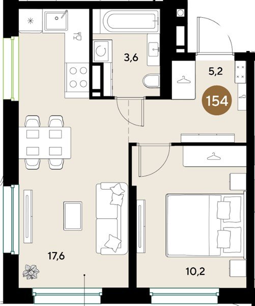 Фото №1: 1-комнатная квартира 36 м² - Краснодар, мкр. Прикубанский внутригородской округ