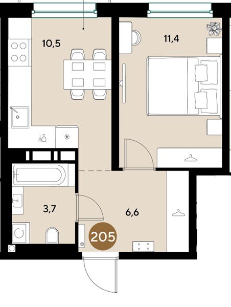 Фото №1: 1-комнатная квартира 32 м² - Краснодар, мкр. Прикубанский внутригородской округ