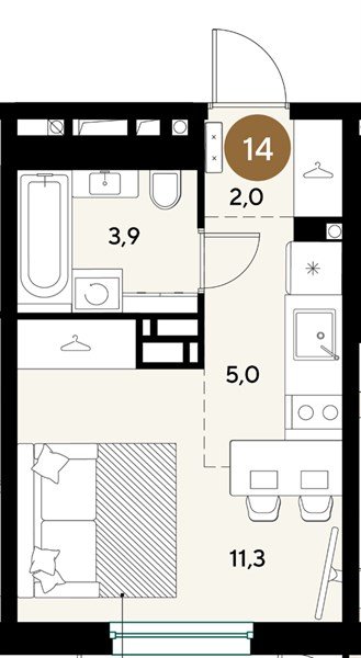 Фото №1: Студия 22 м² - Краснодар, мкр. Прикубанский внутригородской округ