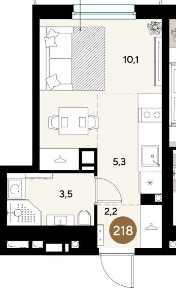 Фото №1: Студия 21 м² - Краснодар, мкр. Прикубанский внутригородской округ
