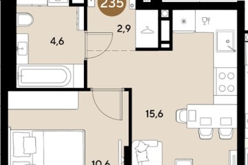 Фото №1: 1-комнатная квартира 33 м² - Краснодар, мкр. Прикубанский внутригородской округ, 