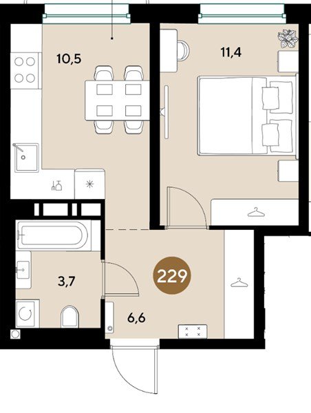 Фото №1: 1-комнатная квартира 32 м² - Краснодар, мкр. Прикубанский внутригородской округ