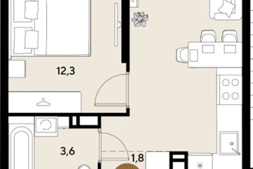 Фото №1: 1-комнатная квартира 34 м² - Краснодар, мкр. Прикубанский внутригородской округ, 