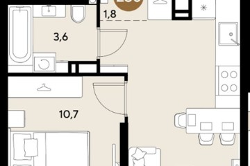 Фото №1: 1-комнатная квартира 32 м² - Краснодар, мкр. Прикубанский внутригородской округ, 