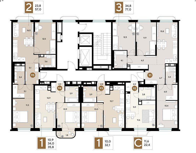 Фото №8: 2-комнатная квартира 57 м² - Краснодар, мкр. Прикубанский внутригородской округ