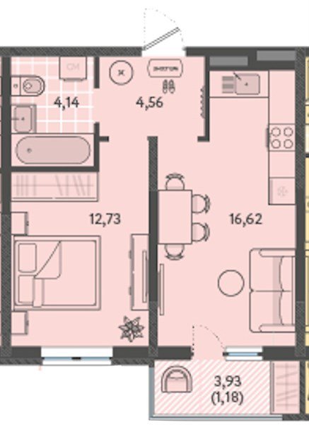 Фото №1: 1-комнатная квартира 39 м² - Краснодар, Прикубанский внутригородской округ, мкр. ЖК Тёплые Края, ул. имени Леона Орбели, 9