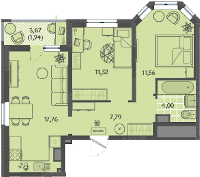 Фото №1: 2-комнатная квартира 54 м² - Краснодар, Прикубанский внутригородской округ, мкр. ЖК Тёплые Края, ул. имени Леона Орбели, 9