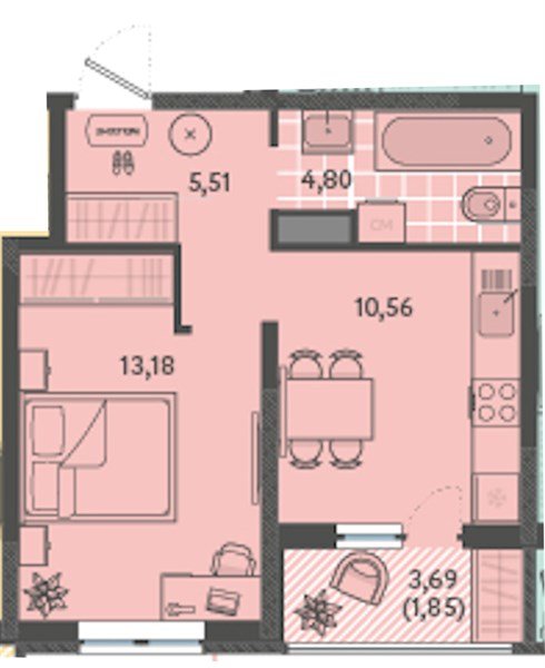 Фото №1: 1-комнатная квартира 35 м² - Краснодар, Прикубанский внутригородской округ, мкр. ЖК Тёплые Края, ул. имени Леона Орбели, 9