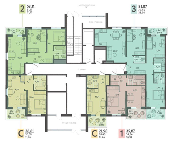 Фото №8: 2-комнатная квартира 53 м² - Краснодар, Прикубанский внутригородской округ, мкр. ЖК Тёплые Края, ул. имени Леона Орбели, 9