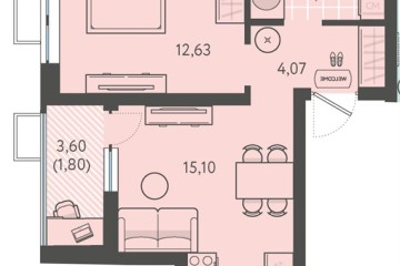Фото №1: 1-комнатная квартира 38 м² - Краснодар, мкр. ЖК Тёплые Края, ул. имени Леона Орбели, 9