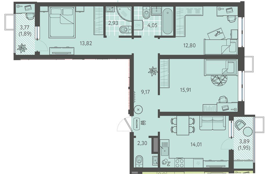 Фото №1: 3-комнатная квартира 78 м² - Краснодар, Прикубанский внутригородской округ, мкр. ЖК Тёплые Края, ул. имени Леона Орбели, 9