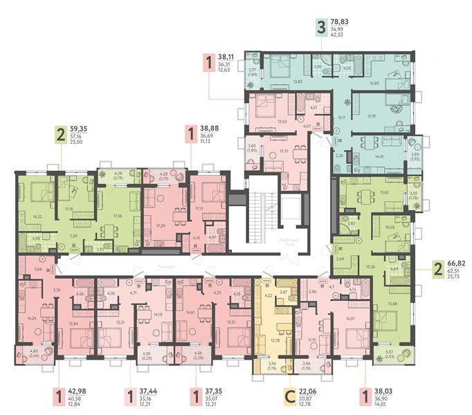 Фото №8: 1-комнатная квартира 42 м² - Краснодар, Прикубанский внутригородской округ, мкр. ЖК Тёплые Края, ул. имени Леона Орбели, 9