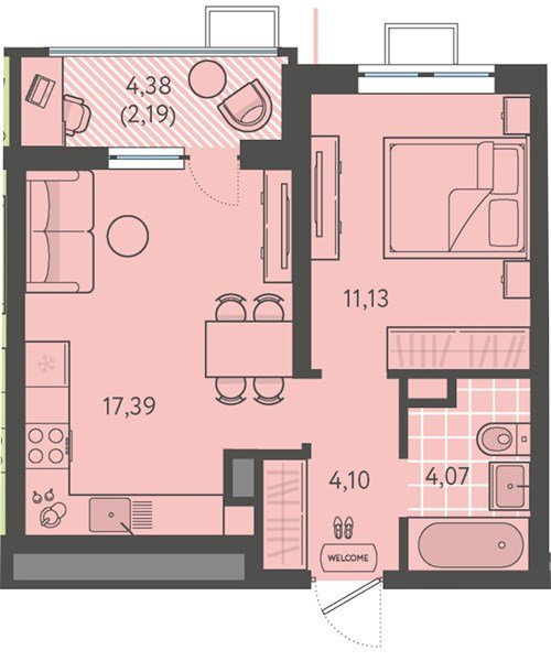 Фото №1: 1-комнатная квартира 38 м² - Краснодар, Прикубанский внутригородской округ, мкр. ЖК Тёплые Края, ул. имени Леона Орбели, 9