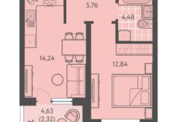 Фото №1: 1-комнатная квартира 43 м² - Краснодар, мкр. ЖК Тёплые Края, ул. имени Леона Орбели, 9