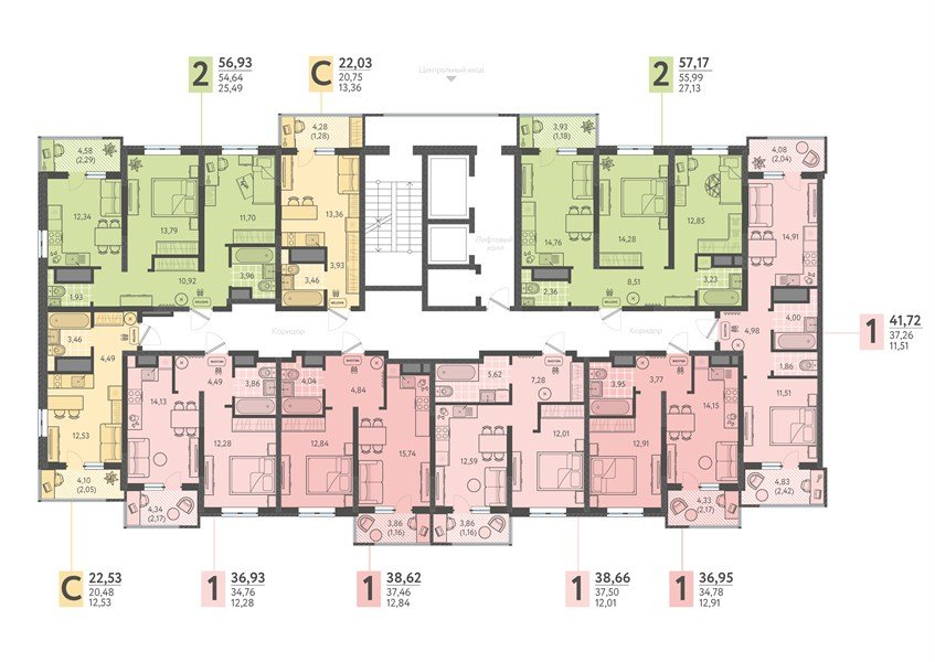 Фото №8: 2-комнатная квартира 57 м² - Краснодар, Прикубанский внутригородской округ, мкр. ЖК Тёплые Края, ул. имени Леона Орбели, 9