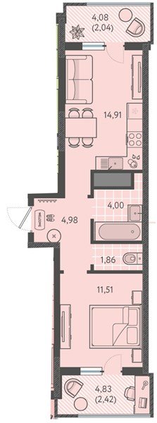 Фото №1: 1-комнатная квартира 41 м² - Краснодар, Прикубанский внутригородской округ, мкр. ЖК Тёплые Края, ул. имени Леона Орбели, 9