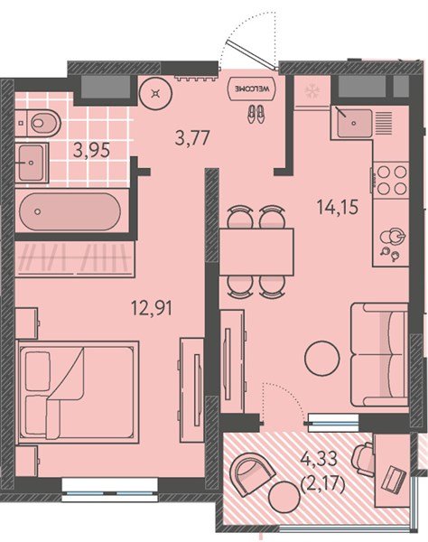 Фото №1: 1-комнатная квартира 36 м² - Краснодар, Прикубанский внутригородской округ, мкр. ЖК Тёплые Края, ул. имени Леона Орбели, 9