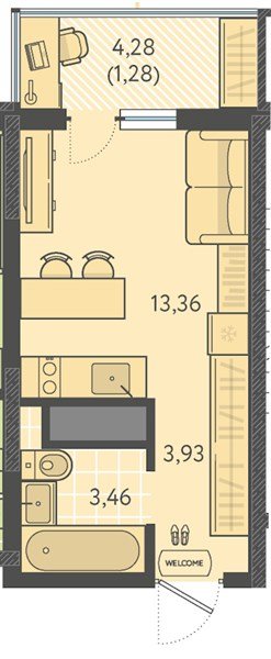 Фото №1: Студия 22 м² - Краснодар, Прикубанский внутригородской округ, мкр. ЖК Тёплые Края, ул. имени Леона Орбели, 9