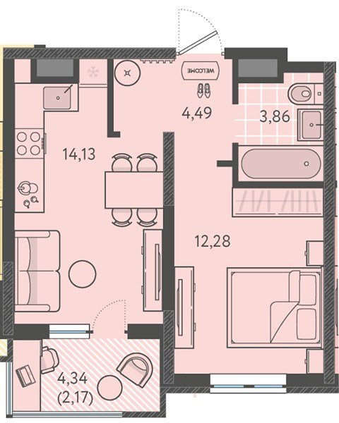 Фото №1: 1-комнатная квартира 36 м² - Краснодар, Прикубанский внутригородской округ, мкр. ЖК Тёплые Края, ул. имени Леона Орбели, 9