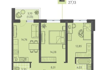 Фото №1: 2-комнатная квартира 59 м² - Краснодар, мкр. ЖК Тёплые Края, ул. имени Леона Орбели, 9