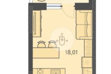 Фото №1: Студия 23 м² - Краснодар, мкр. ЖК Тёплые Края, ул. имени Леона Орбели, 9