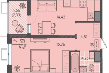Фото №1: 1-комнатная квартира 41 м² - Краснодар, мкр. ЖК Тёплые Края, 