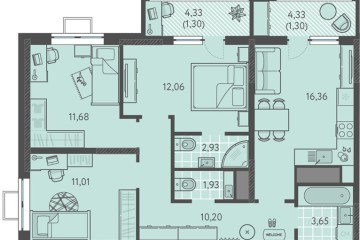 Фото №1: 3-комнатная квартира 72 м² - Краснодар, мкр. ЖК Тёплые Края, 