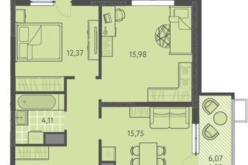 Фото №1: 2-комнатная квартира 64 м² - Краснодар, мкр. ЖК Тёплые Края, 