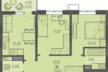Фото №1: 2-комнатная квартира 49 м² - Краснодар, мкр. ЖК Тёплые Края, 