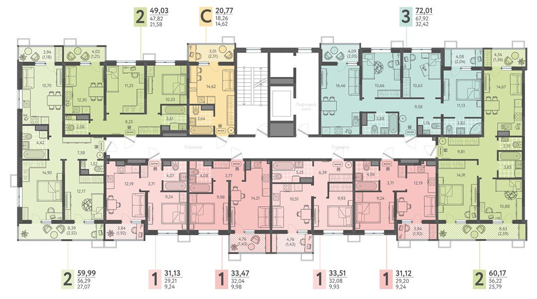 Фото №8: 2-комнатная квартира 60 м² - Краснодар, Прикубанский внутригородской округ, мкр. ЖК Тёплые Края