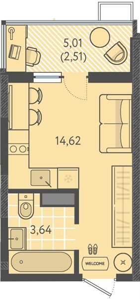 Фото №1: Студия 20 м² - Краснодар, Прикубанский внутригородской округ, мкр. ЖК Тёплые Края