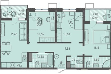 Фото №1: 3-комнатная квартира 72 м² - Краснодар, мкр. ЖК Тёплые Края, 