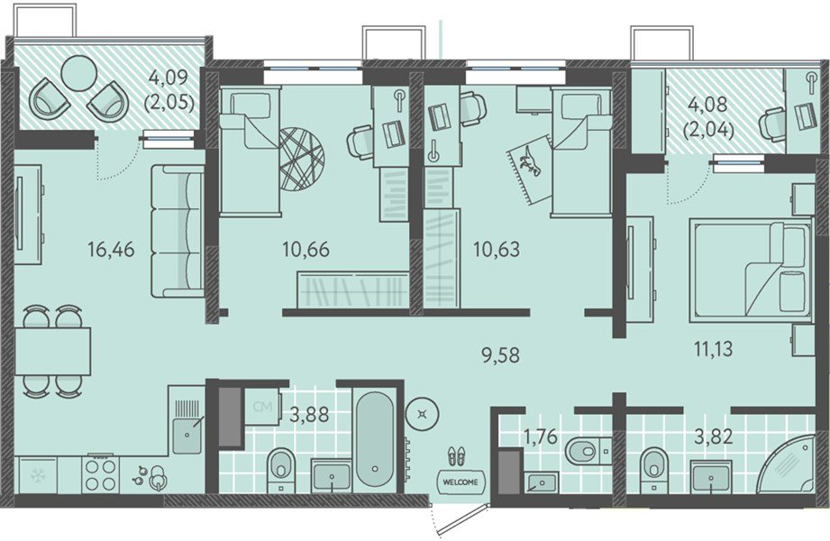 Фото №1: 3-комнатная квартира 72 м² - Краснодар, Прикубанский внутригородской округ, мкр. ЖК Тёплые Края